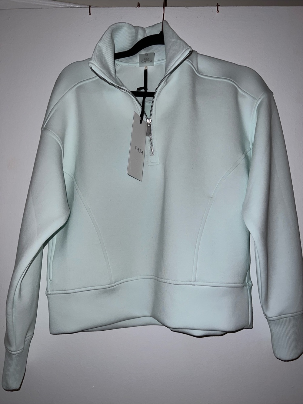 NWT Calia Quarter-Zip Pullover Sweatshirt - Pale Mint